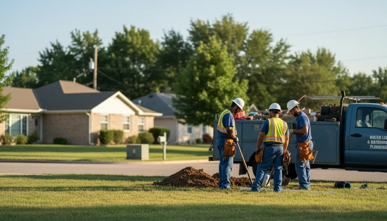 Residential water line and bathroom plumbing service in Falkville, AL